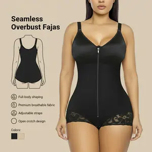 Quriov Seamless Overbust Fajas Colombianas for Women Tummy Control Brief Shaper