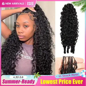 【Hot】ISEE HAIR Crochet Hair Human Hair Extensions Miracle Knots Pre-Separated 50g/Pack – Knotless Boho Braids, 4-5 Packs for Full Head, Multiple Curly & Wave TexturesVacation Hair #Summervibe#ISEECrochetNewArrivals