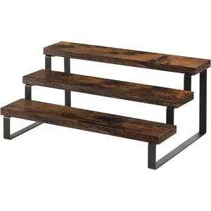 Wooden Stand, Tiered Perfume and Cologne Organizer Stand, 3 Tier Spice Rack Organizer, Rustic Display Shelf for Candles (3 Tier)