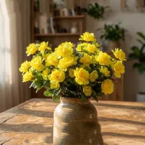 Lifelike Camellia Artificial Flowers, DIY Fake Flowers, UV Resistant Fabric Bouquet, Decorative Ornaments, Ideal for Outdoor & Indoor Decor, Suitable for Garden/yard/patio