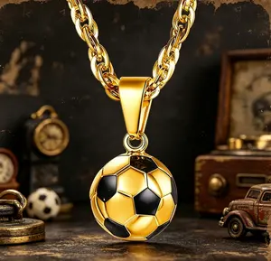 2026 Fashion Solid Soccer Pendant Necklace, Charms Necklace, Jewelry for Football Fans, Perfect Gift for Sports Enthusiasts