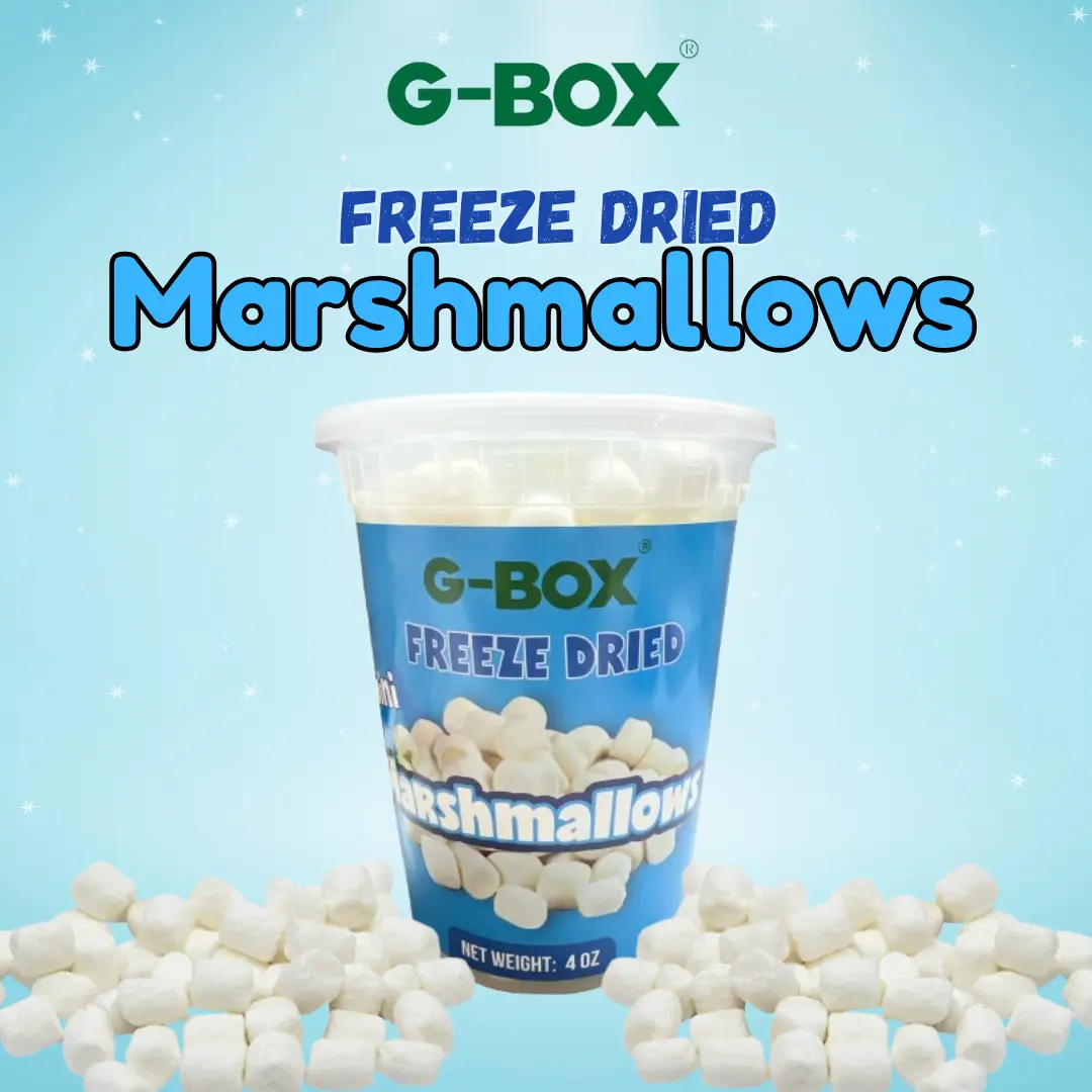G-BOX Freeze Dried Marshmallows Mini 4 OZ in Air Tight Container