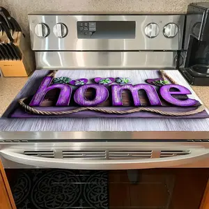 Soft Electric Stove Cover Cook Top Panel Protector Pad,Vintage Letter Design, Scratch-Resistant, Easy to Clean, Multi-Purpose Kitchen Protector, Summer Gift, Home
