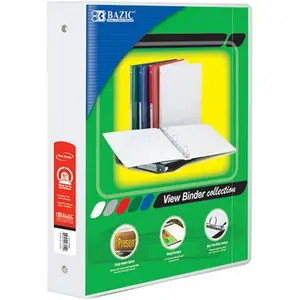 212 MAIN 1.5" White 3-Ring View Binder with 2 Pockets, Pack of 12, Office Stationery Supplies, Storage Binder for Office Use