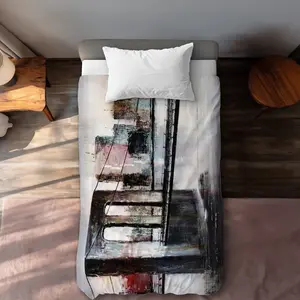 360 Stand Modern Microfiber Duvet Cover, Twin Extra Long Size, Abstract Bridge Motif Cityscape Art Design, Black Bridge Home Decor Bedding Textile, Black-And-White Duvet Covers, Extra-Long Duvet Covers