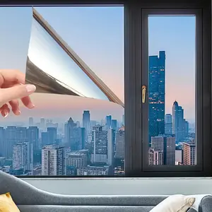 Static Cling Window Film, Sun Blocking Privacy Window Tint , No Glue No Residue Easy Install & Remove, Decorative Window Cover for Living Room, Bedroom, Office, Bathroom(23.6inx118.1in/196.8in) balcony Reflective One Way Privacy Window Film home window