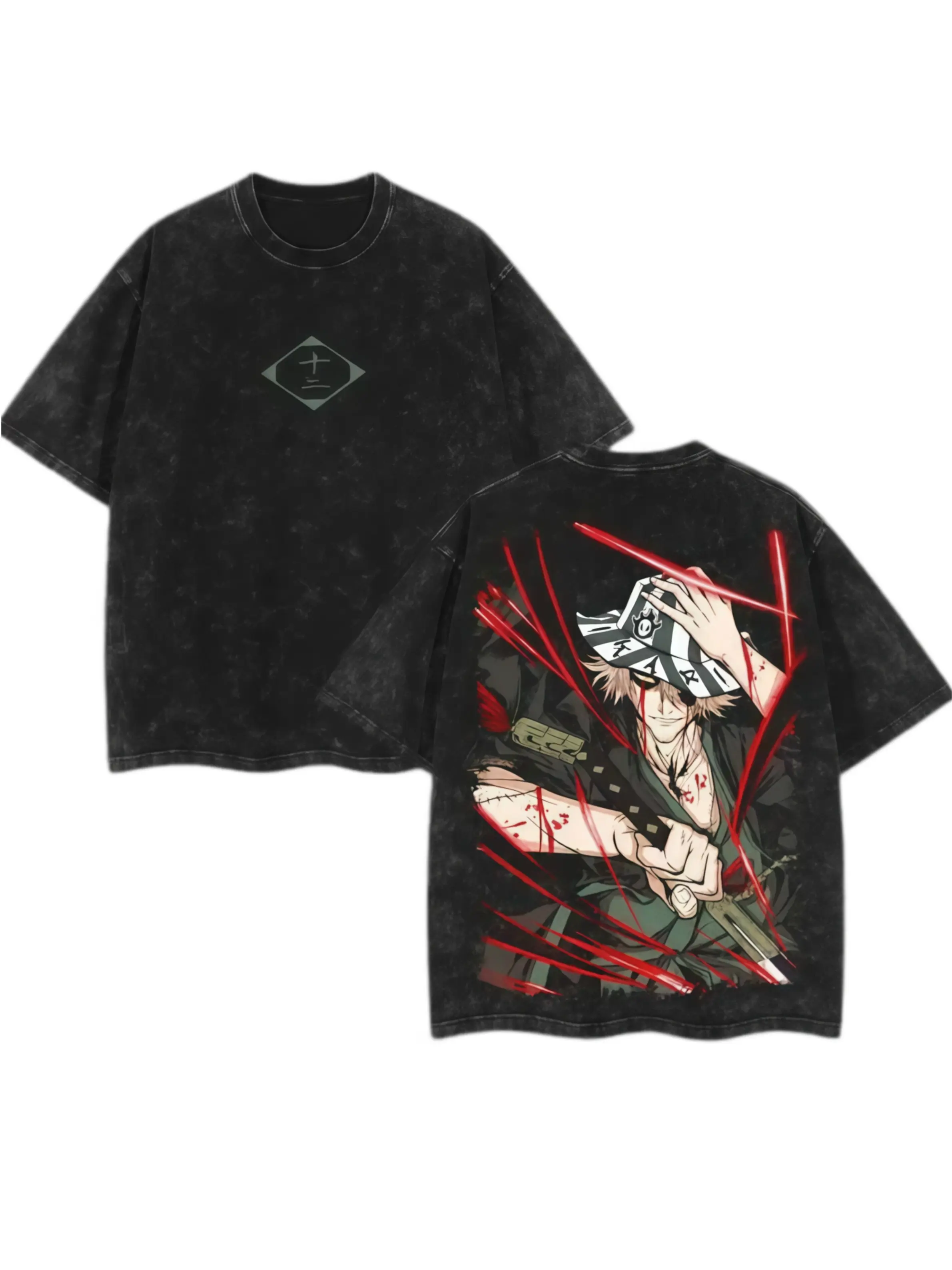 Kisuke Urahara Bleach Washed Tee, Double Printed Vintage Oversize Anime T-Shirt, Heavy Cotton Manga Top, Unisex Streetwear, Gift for Anime Fanurahara kisuke bleach double printed graphic tee,