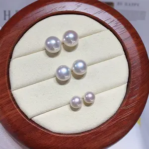 High Luster Pearl Stud Earrings - Natural Fresh Water Pearls with 925 Sterling Silver Pin