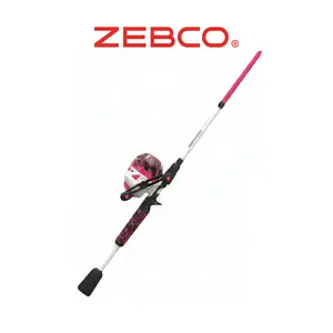 Zebco Roam Spincast Reel and Fishing Rod Combo, Pink, 6-Foot 2-Piece Ambidextrous Handed