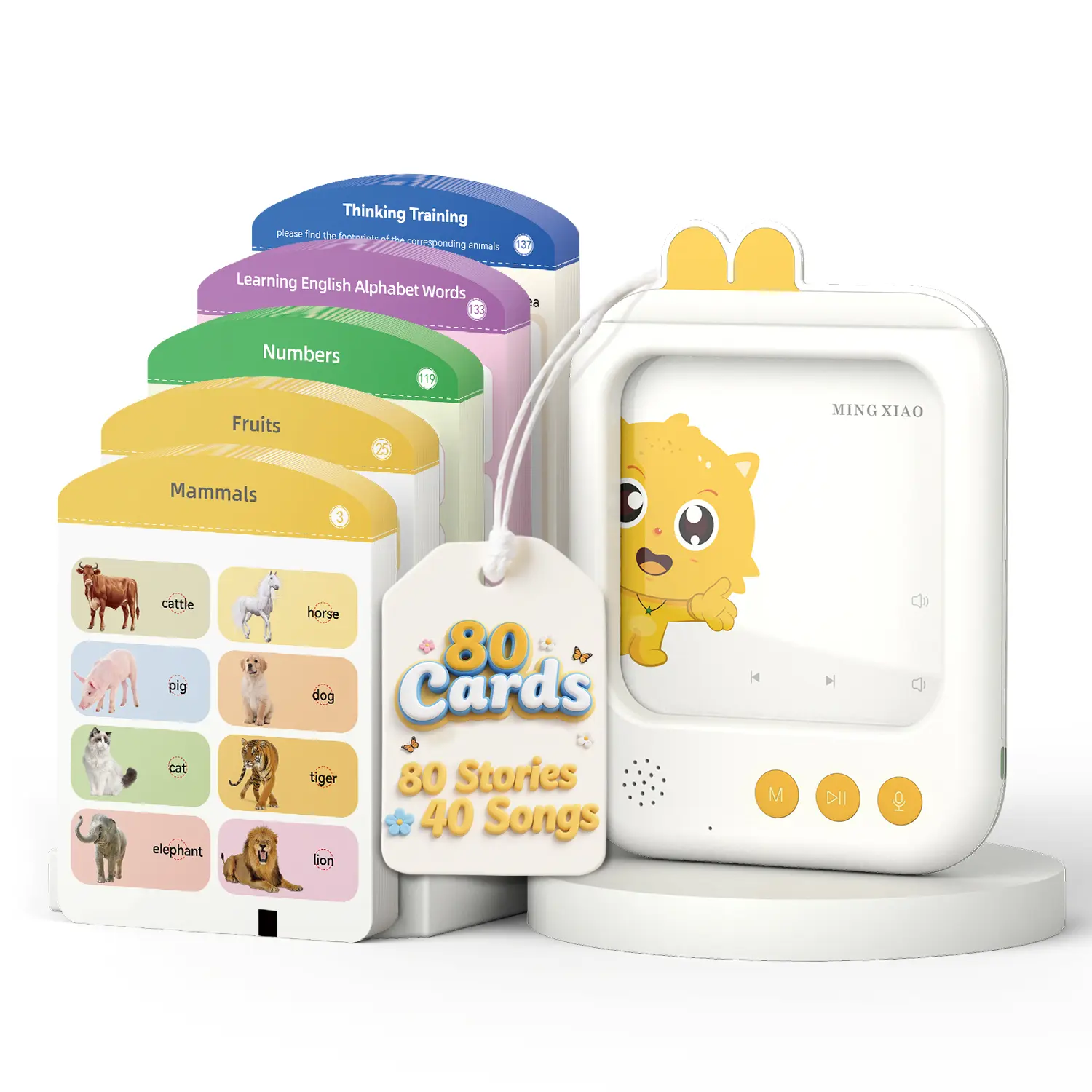 MING XIAO Talking Flash Cards - Rechargeable Battery, 700+ Words, Fairy Tales, Songs, Science Learning, Montessori Unisex Educational Toy for 3-6 Year Olds, Speech Therapy Gift for Autistic Toddlers, Stories