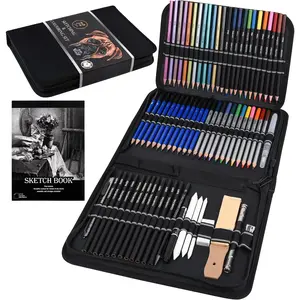 72 count Art Supplies Set, Colored Drawing Pencils Kit Sketching, Graphite Pencils With Convenient Case, Ideal School Art Supplies for Artists Adults Teens Beginner, Ideal for Shading, Blending