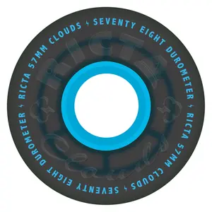 57mm Clouds Transparent Black/Blue 78a Ricta Skateboard Wheels