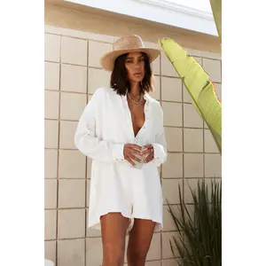 Barcelona White Button Up Romper