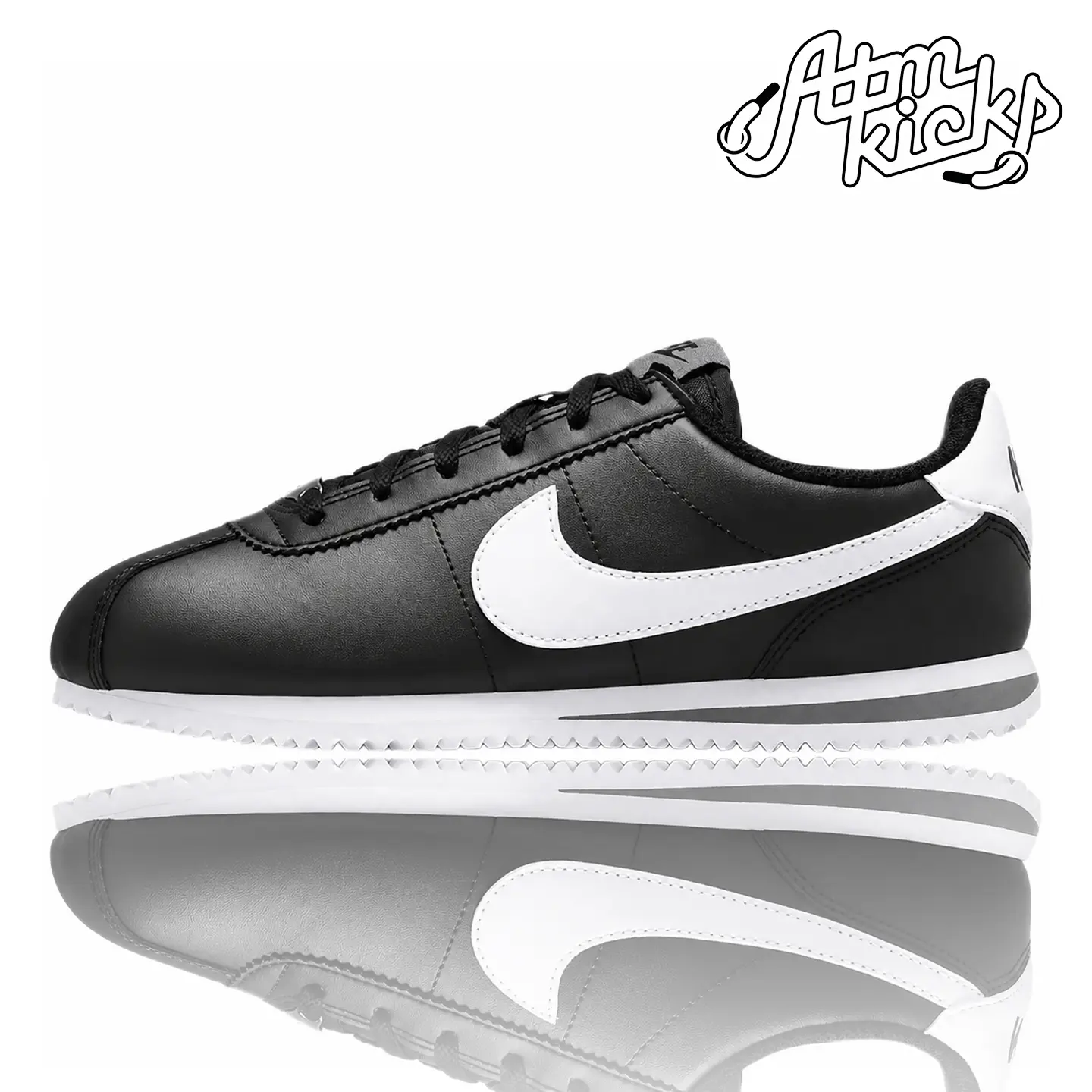 Nike Cortez Black Cool Grey White (GS) DM0950-001 Youth Authentic Shoes Footwear Sneaker Trainer Comfortable Walking Fashion Trending Gift