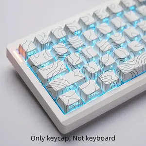 Contour Keycaps Keyboard Keycap Cherry Height Side Engraved Translucent Characters PBT Material Heat Sublimation Process Adaptation 6.25u Space 61 68 75 87 98 99 100 104 108