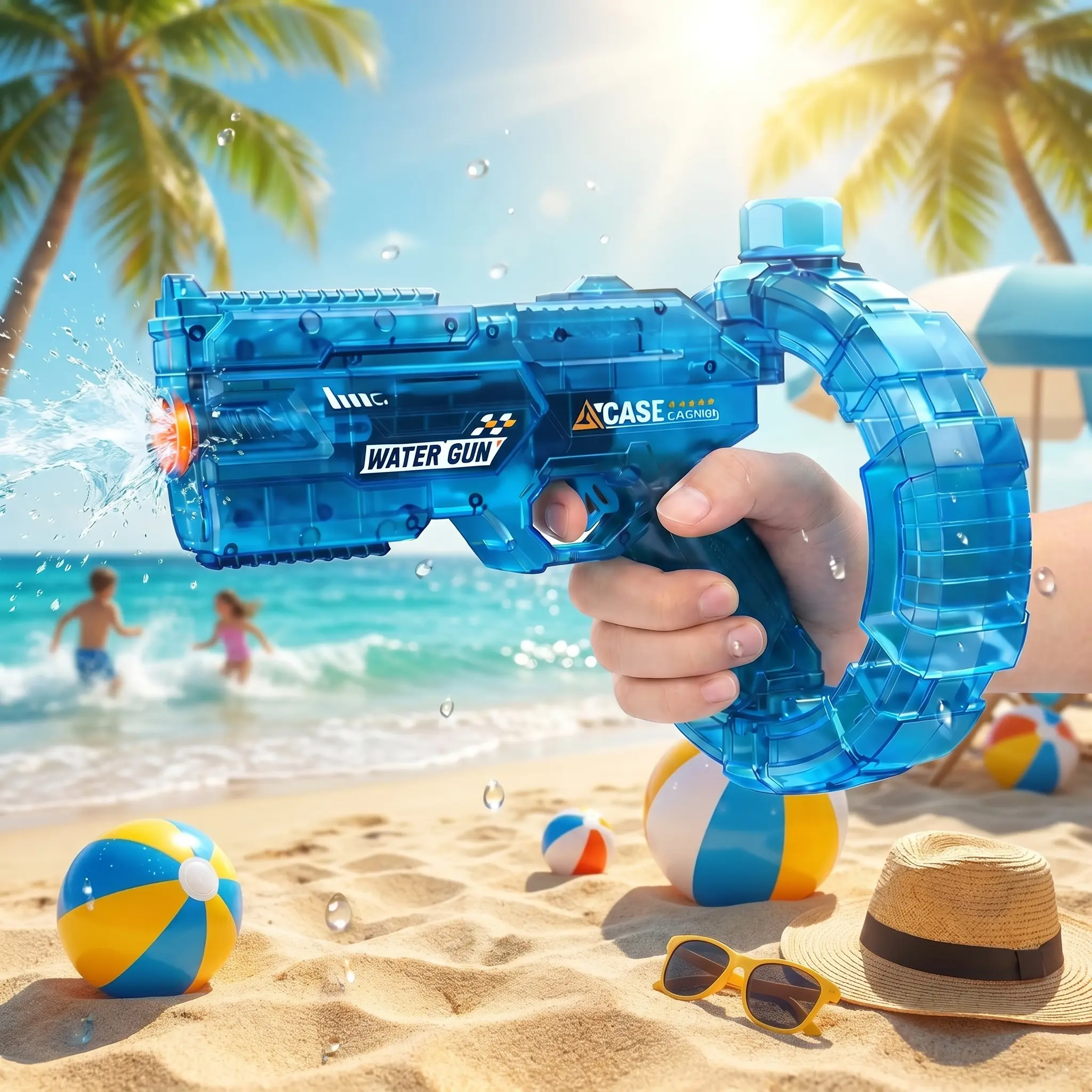 LED Electric Water Gun with Space Energy Ring - High-Pressure Long-Range Outdoor Water Soaker, Large Capacitance Lithium Ion Battery-Powered Harmless Blaster Toy for 12+ Years Old, Family Fun (Batteries Included), Squirt Gun