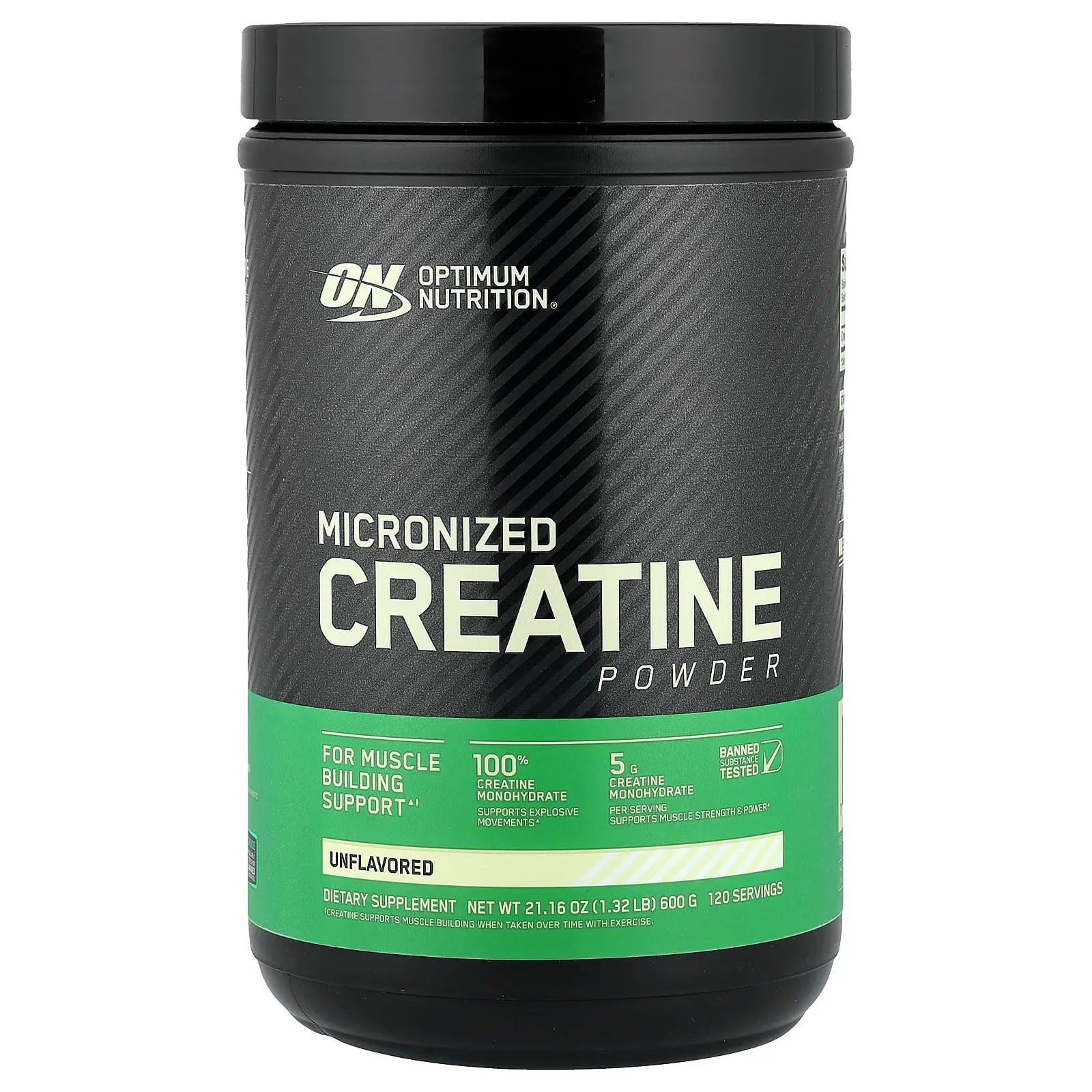 Optimum Nutrition Micronized Creatine Powder, Unflavored, 1.32 lb (600 g)