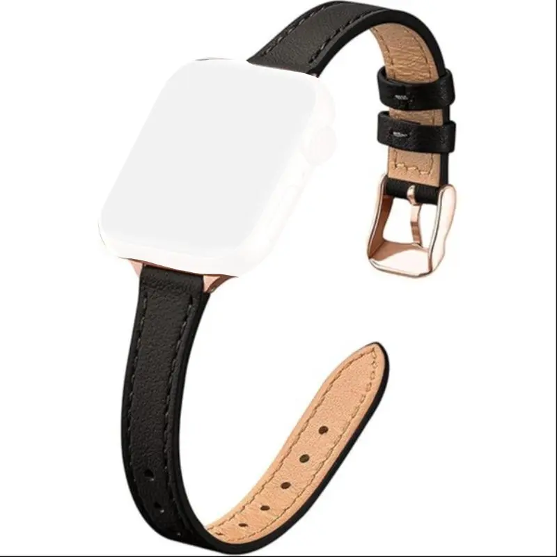 1PC Slim 14mm Leather Smart Strap, Smartwatch Accessories, Adjustable, Compatible with Apple Watch 38/40/41/42/44/45/46/49mm Series Ultra/SE/10/9/8/7/6/5/4/3/2/1 (Strap only, watch and case not included)