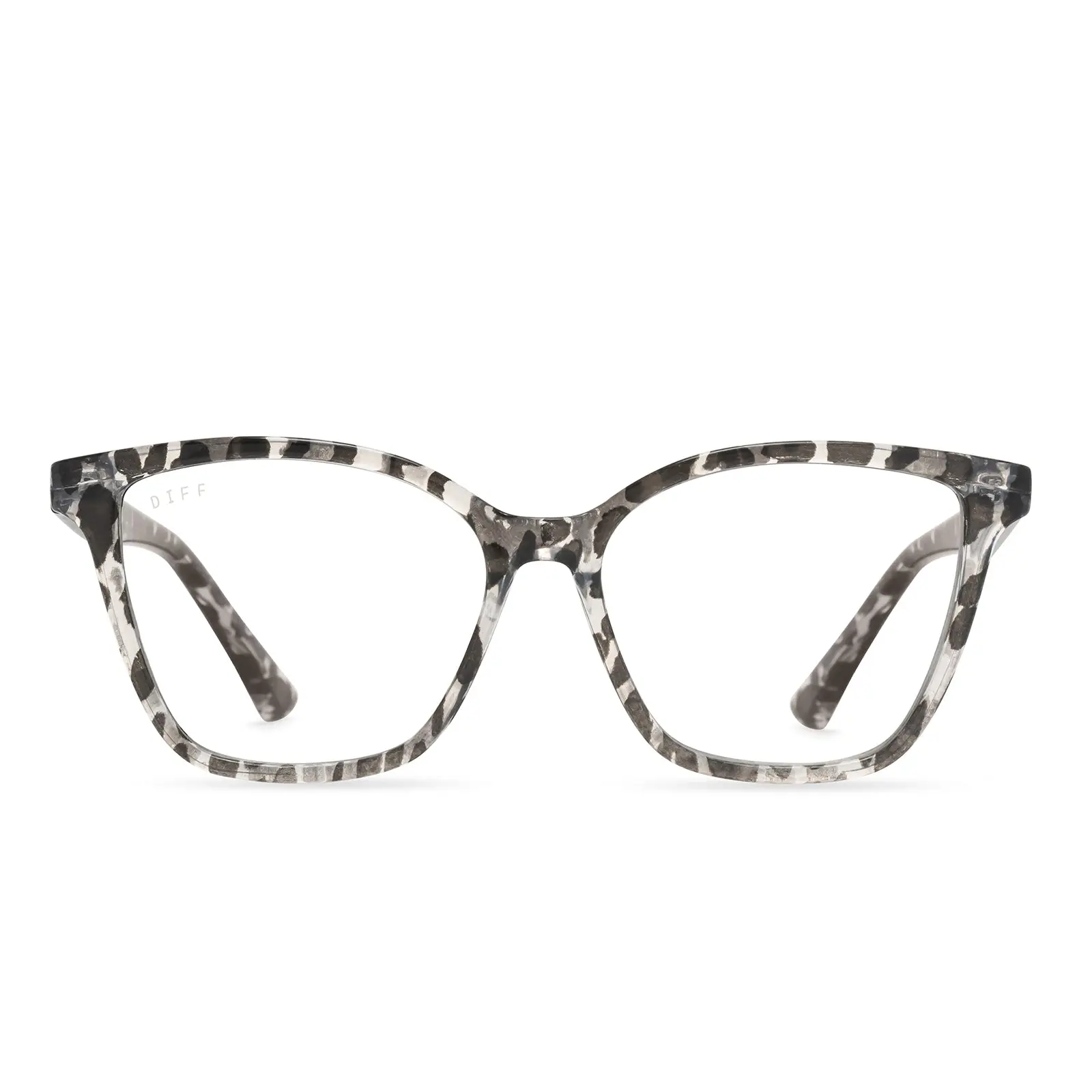 DIFF Leah Clear Leopard Blue Light Reading Glasses - Lightweight Stylish Cat Eye Frame DIFF Leah Clear Leopard Blue Light Reading Glasses - Lightweight Stylish Cat Eye Frame