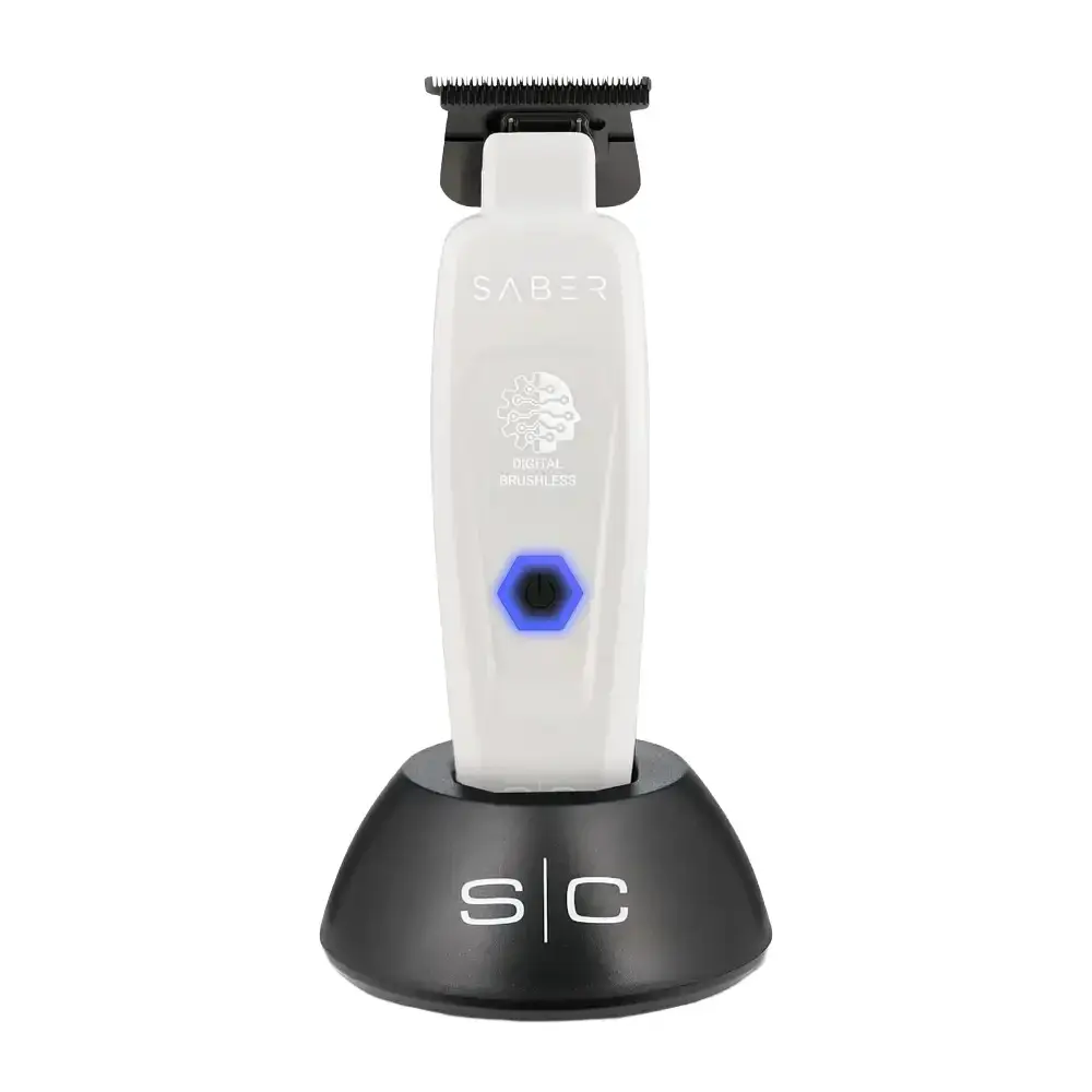 StyleCraft Limited Edition Saber II Cordless Digital Brushless Motor Trimmer - White (SC421W)
