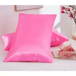 Silk Double Pillowcase - Pink, 51cm x 66cm, US-S Size, Lightweight & Comfortable, High-Quality Artificial Silk, Enhances Aesthetics & Skin Health
