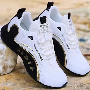 2026 Spring/Summer New Men's Mid-Top Sports Casual Shoes with Leather Sockliners Fashionneakers Thick-Soled Trendy Shoes