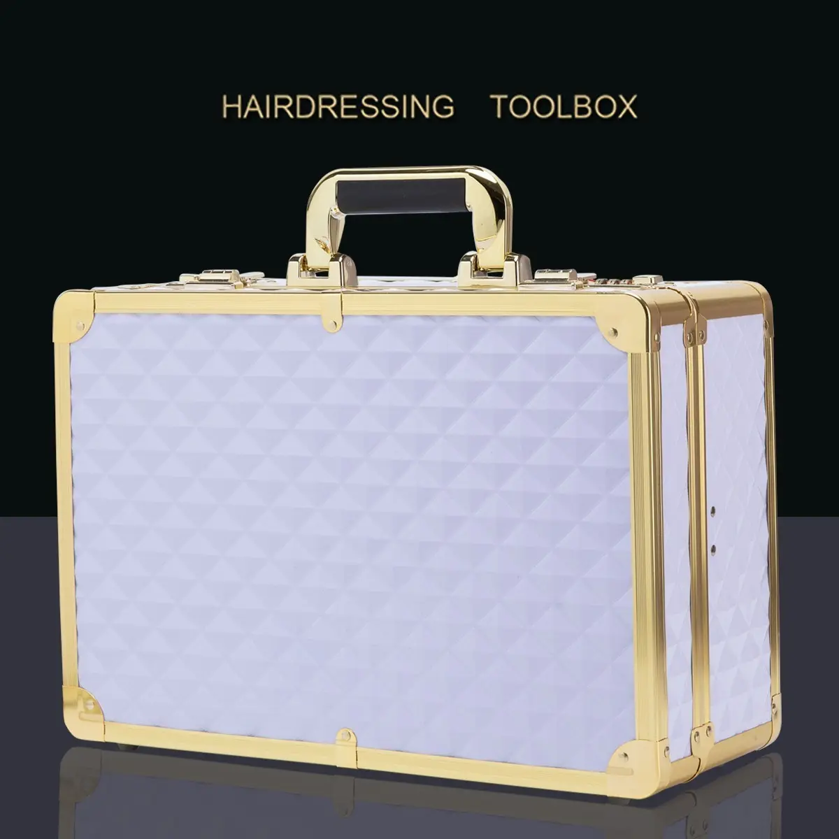 Large Barber Carrying Case with Code Lock Hairdresser Tool Box Organizer Traveling Case Portable Travel Barber Suitcase Hair Styling Tool Kit