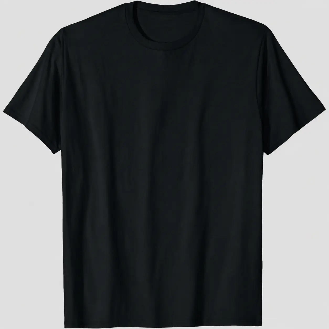 100% Cotton Plain Black T-Shirt for Men and Women, Clear No Print Basic Crew Neck Short Sleeve Tee, Casual Everyday Solid Color Top