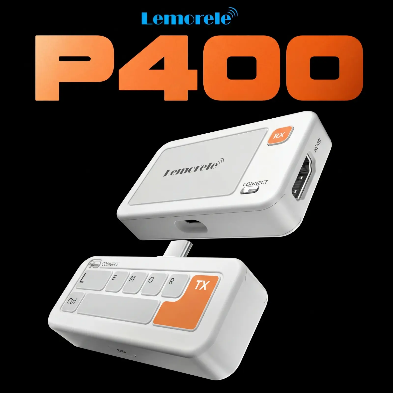 Lemorele P400 Wireless HDMI Transmitter and Receiver Kit | 1080P HD Streaming for Netflix & Disney+ | Plug & Play, No Wi-Fi Needed Smartphone Android Device Device Portable Portable Device Portable
