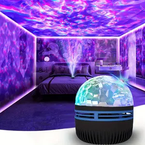 Water Wave Projector Galaxy Lamp Bedroom Night Light Home Cinema Ceiling Room Decor Valentine Gift Camping Wedding Halloween Christmas Aurora Projector Lamp Starry Light
