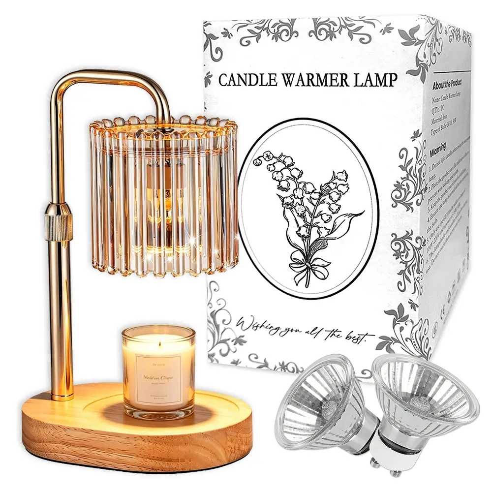 Scent Aromatherapy Warmer, Convallaria Decor Light, Adjustable Height & Timing Function, Comes with 2 Bulbs Supplied, Smokeless Fragrance Lamp for Dorm Bedroom Apartment Decor gift box deluxe
