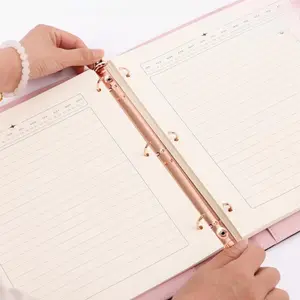 3 Ring Checkered Binder Letter PU Leather 1 inch with 8.5 x 11 Inch Loose Leaf Note Paper for Students Professionals