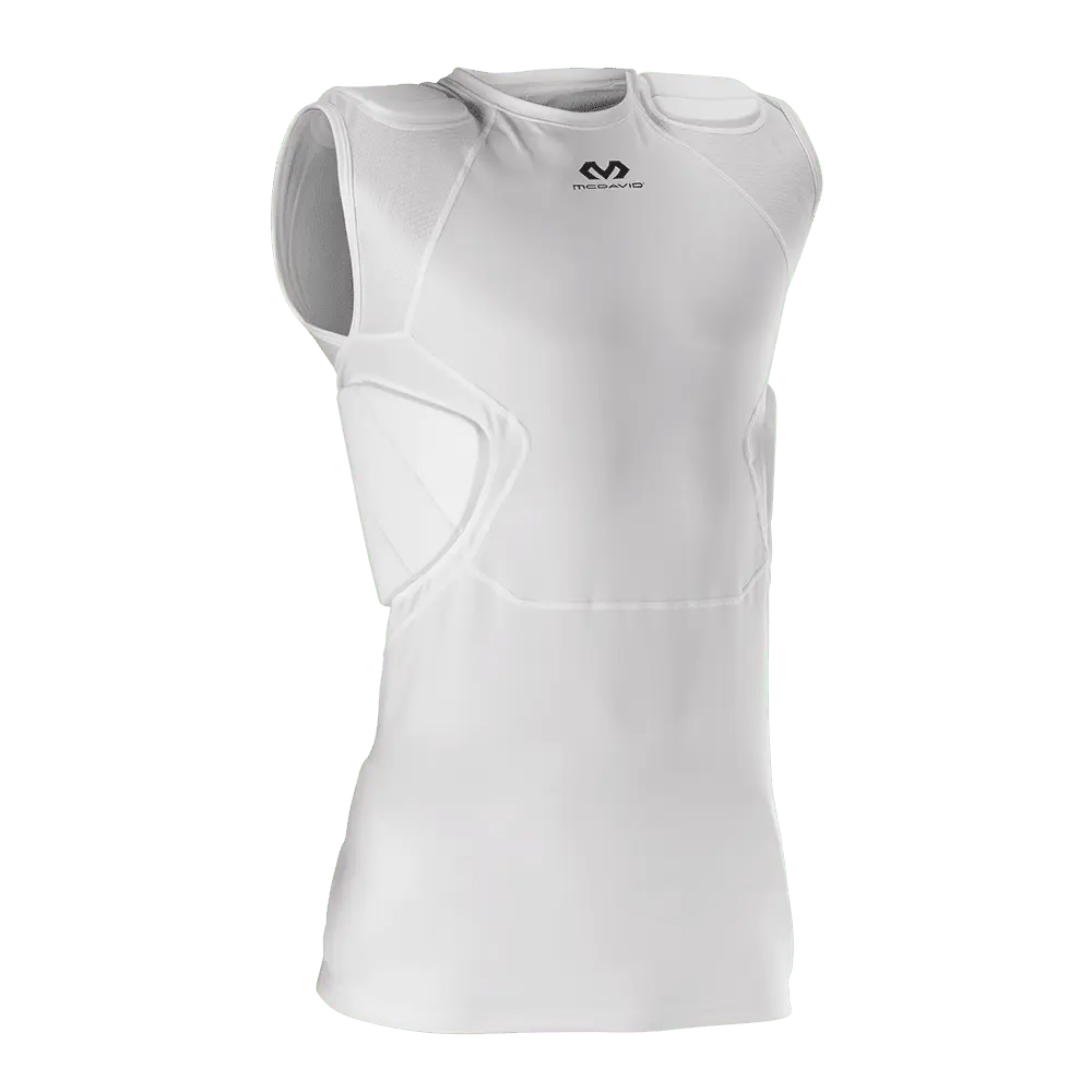 McDavid Rival Integrated Shirt/5-Pad  Light Breathable Durable Compression Shirt with Core Protection for Football & Lacrosse