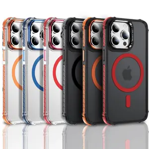 For Apple iPhone 17 16 15 14 13 12 / Pro Max / Air / Plus / Pro / Mini Shockproof Camera Ring Stand Magnetic Case Compatible With MagSafe Slim Cover