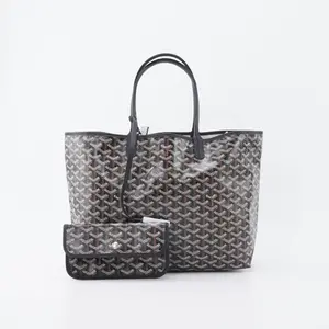 Pre-owned Goyard PVC Tote Bags Goyardine Saint Louis PM Black Tote bag BGP208007 Maya