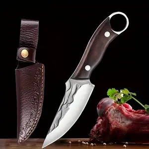Sharp knife Forged steel butcher knife, meat cleaver and boning knife, kitchen, outdoor, camping, cooking knife with sheath multifunctional portable eating meat fruit knife Knives