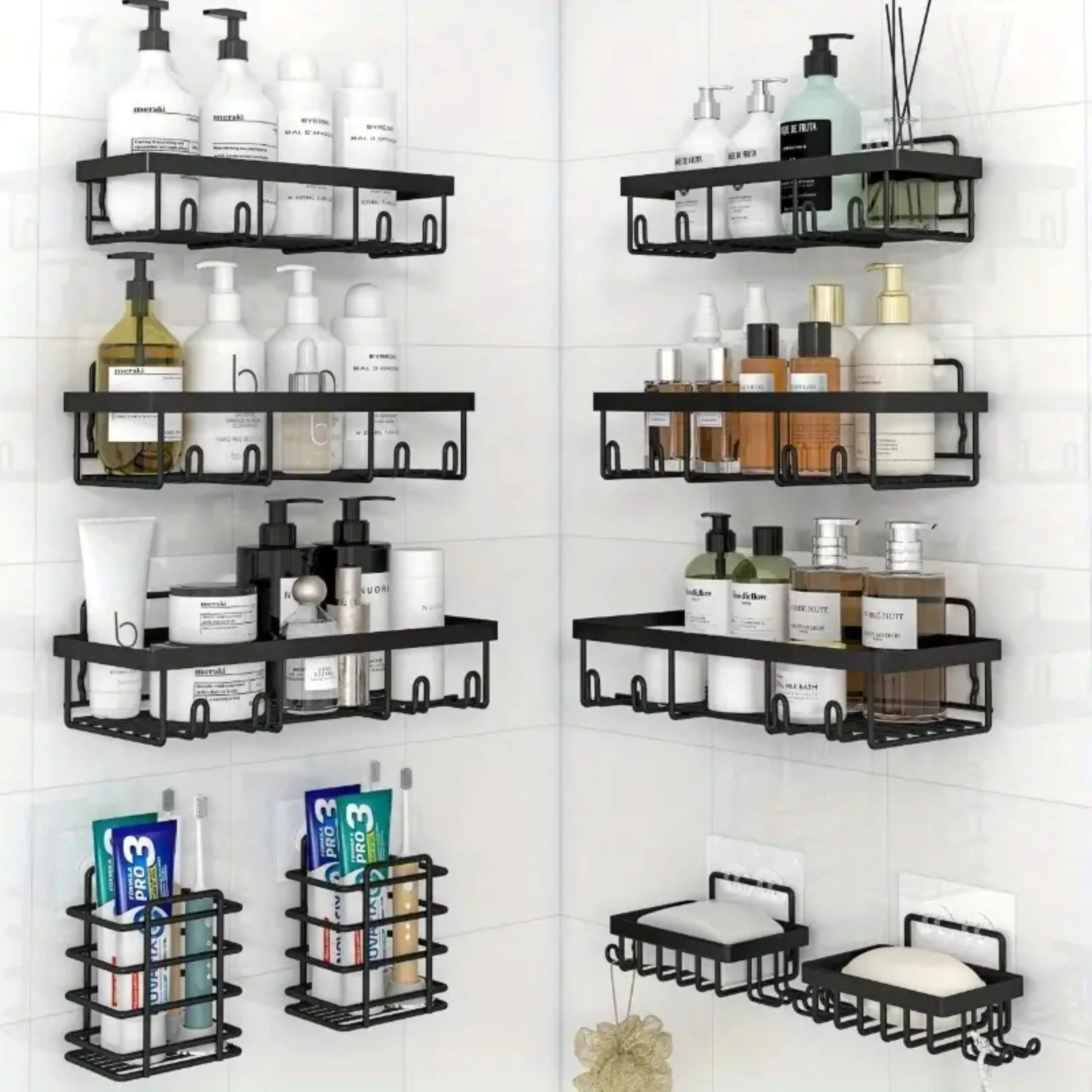 Modern Minimalist 5-Count Bathroom Storage Rack,Multifunctional Multi-layer Organizer Rack for Bathroom, Kitchen and Home Storage Bathroom Accessories
