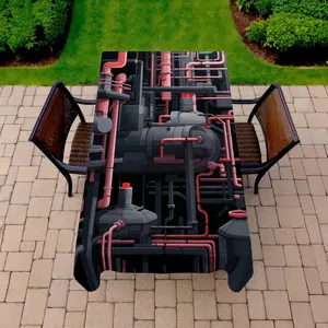 MWW C1TCLRGEKHM1XW 58 x 102 in. Dark Pipes Gray Indoor & Outdoor Tablecloth for Home Decor