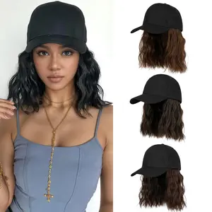 Baseball Cap Wig with Short Curly Bob Hair Breathable Lined Wig Hat for Women Daily Use Party Outing Office Commute Synthetic Hair Integration