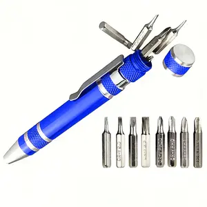 8 in 1 Multitool Screwdriver,Multitool Pen for Men Birthday Gifts for Husband Fathers Dad Grandpa from Daughter Son for Home Camping Gear, Hiking, Simple Repair,Blue