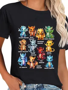 100% Cotton Types Of Dragons Cool Dragon Boys Girls T-Shirt