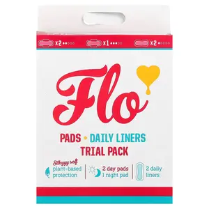 Here We Flo Pads + Daily Liners Trial Pack, 3 Pads + 2 Liners