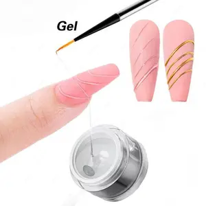 Pro Clear Spider Gel for Chrome Powder 3D Chrome Design Collection 15g No-Wipe Formula Super-Stretchy Consistency