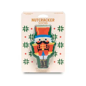 Nutcracker 3D Crew Sock | Cotton Blend Mid-Calf Novelty Socks - Stylish Unisex Design - One Size Fits Most - Gift for Men & Women