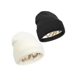 Solid Color Beanie Hat 2 Counts Comfort Material Fitted High Stretch Winter Hat for Men & Women Fall & Winter Fashion Accessories