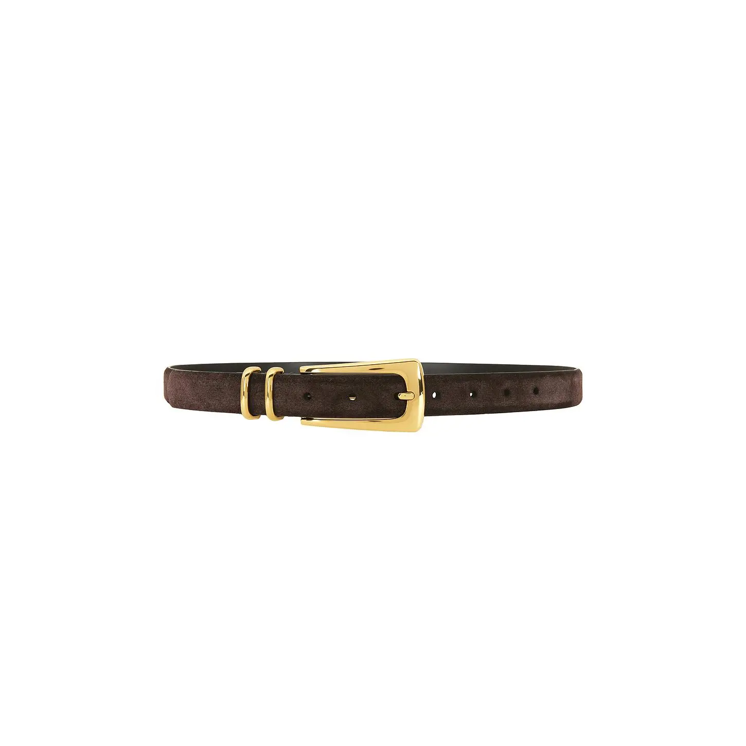 Madewell Elongated Buckle Belt in Cark Carob