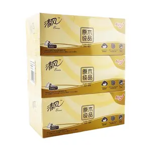 BREEZE Natural Wood Pulp Facial Tissue - 2-Ply, 200 Sheets, 3 Packs - Soft & Absorbent