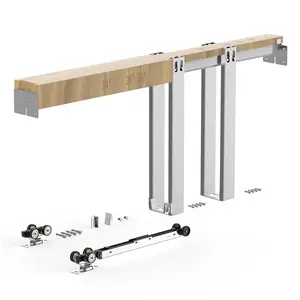 VEVOR Pocket Door Frame Kit,  for 24-30 in Wide 80 in High Door, Pocket Door Kit with Two-Way Soft Close Mechanism, Slide Smoothly Quietly, Easy to Install, Premium Galvanized Steel, for Living Room