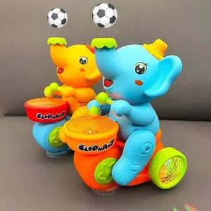Sensory Infant Elephant Shape Toy - Walks, Drums, Blows Balls, Lights Up | Indoor & Outdoor Leisure Recreation Play Equipment