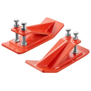 VEVOR Tractor Bucket Protector, 2PCS Heavy Duty Steel Bucket Edge Protectors, Anti-Skid Device with Double Hexagon Lock Nuts and Bolts, for Snow, Leave Removal & Spreading Gravel (Orange)